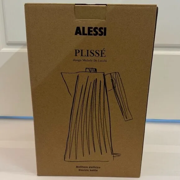 Alessi Plissé Electric Kettle Black 1.7L New in Box image indicator(6)