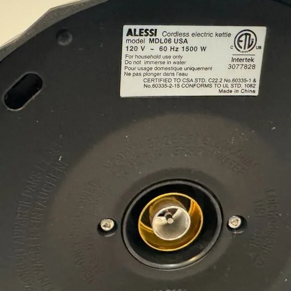 Alessi Plissé Electric Kettle Black 1.7L New in Box image indicator(8)