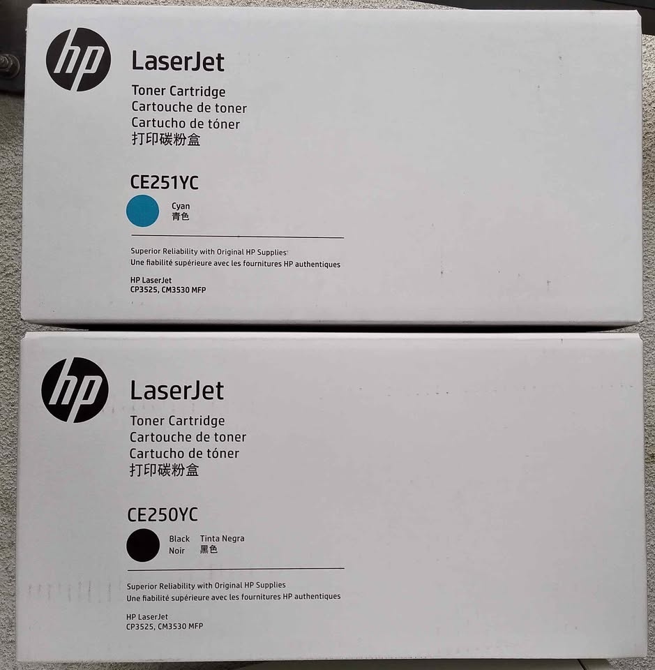 Hp Toner cartridge (CE250YC, Black & CE251YC, Cyan)