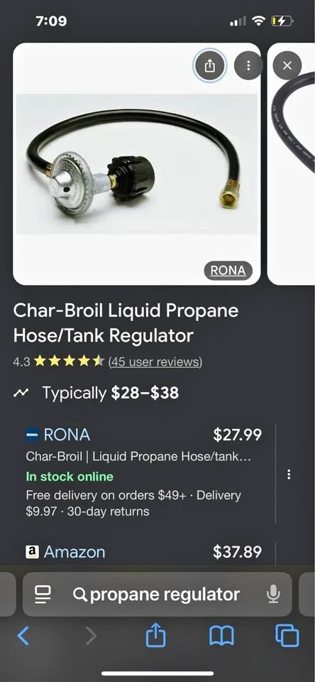 propane regulator with hose