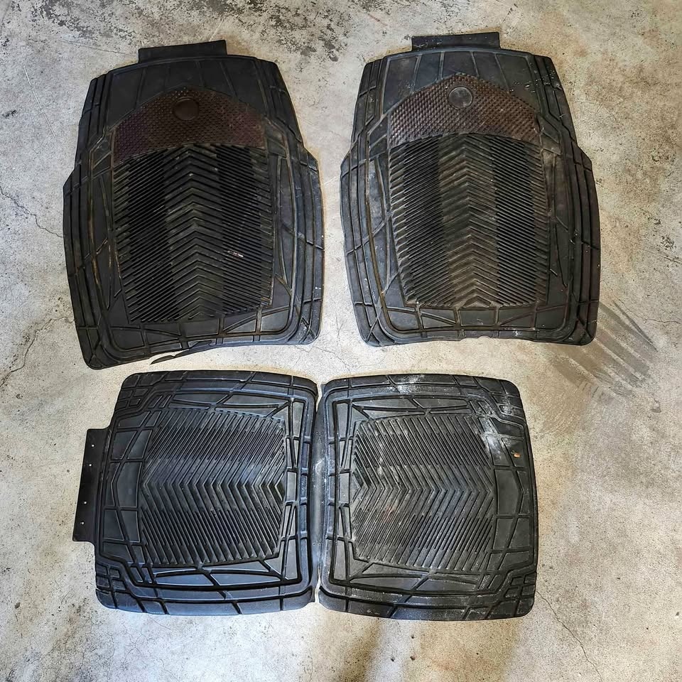 Leather car mat