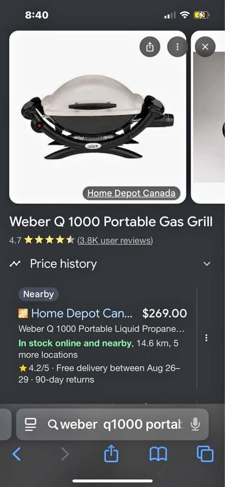 weber portable propane gas grill