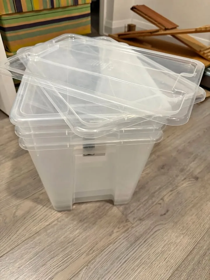 4 x Ikea SAMLA Box with lid, transparent