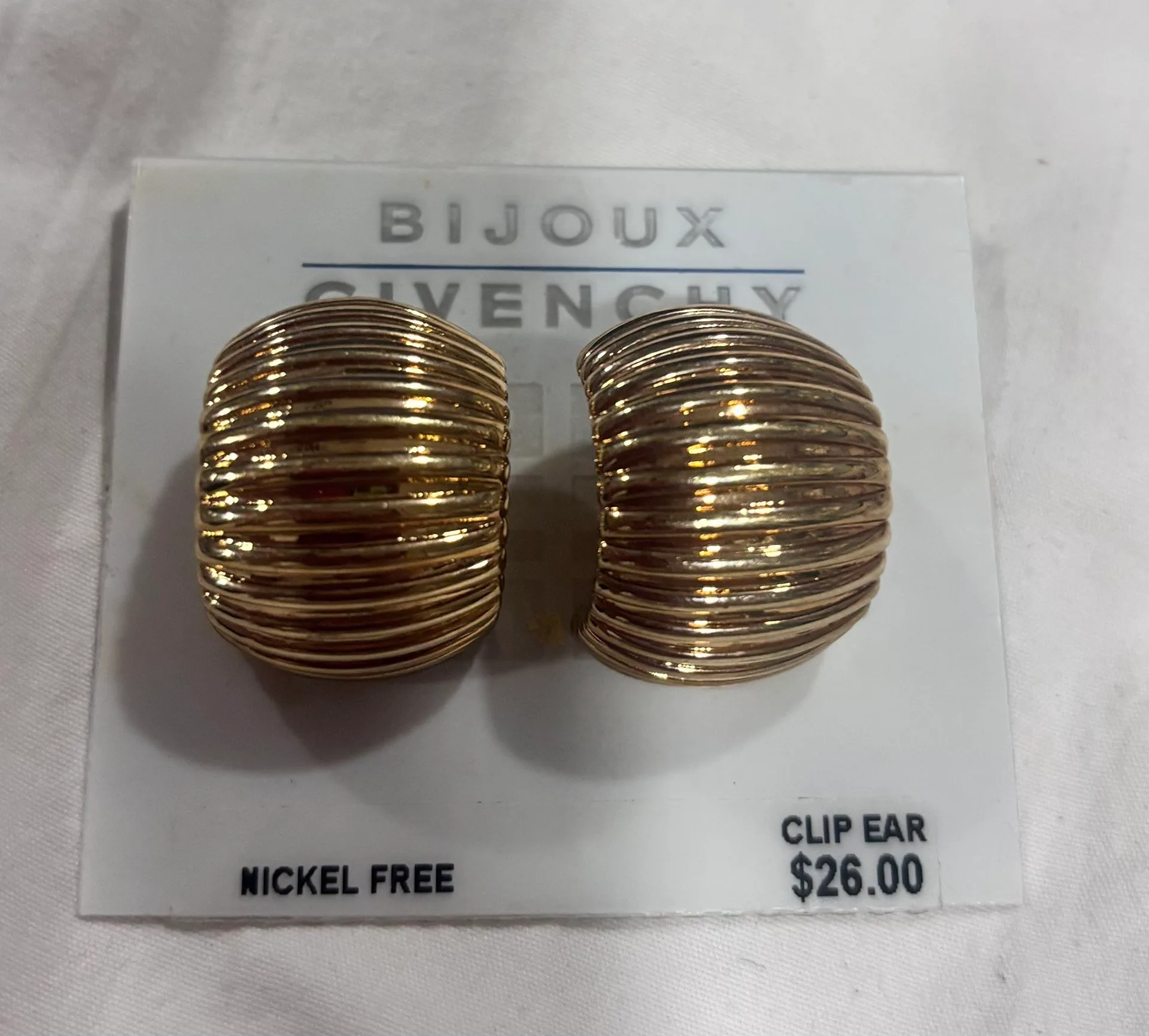 Vintage Givenchy Gold-Tone Clip-On Earrings