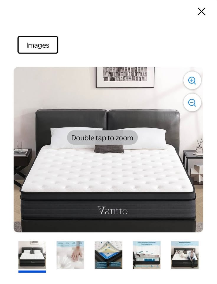 Queen metal bedframe and mattress - photo 3