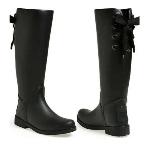 Coach -Tristee Tall Riding Boot- Rain Boots Sz 6 Black🖤☔️