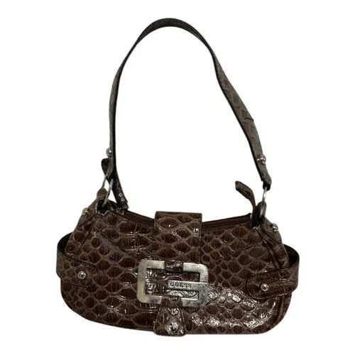 Guess - VINTAGE Y2K- Snakeskin Imitation- Brown Metallic Mini Ba