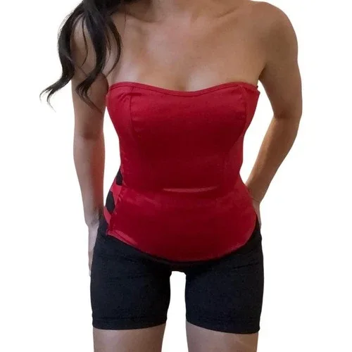 CHARLOTTE RUSSE- Vintage Y2K Red corset top- SIZE S