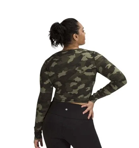 Lululemon - Wunder Train Cropped Long Sleeve - Size 4💚 image indicator(2)