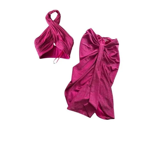 LBV OFFICIAL - Pink Halter Top and Sarong Skirt- Size 2💕✨