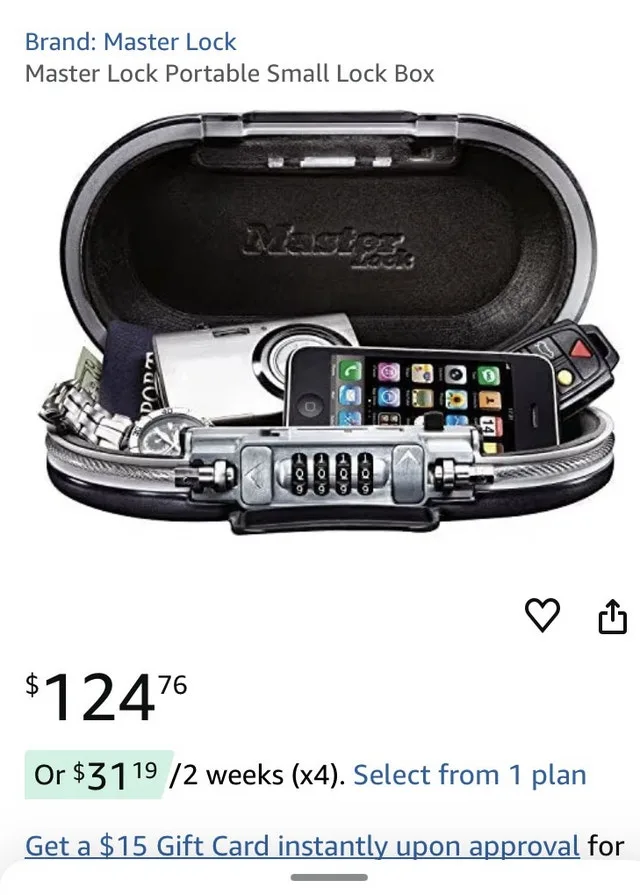 Masterlock Portable Samll Safety Box