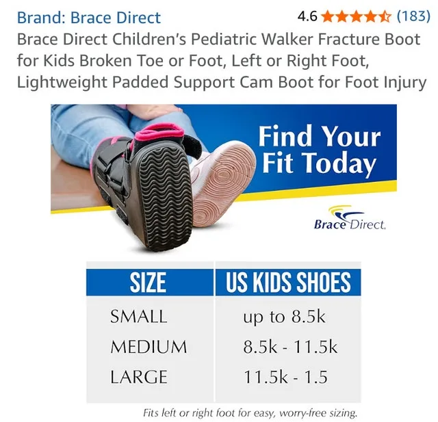 Large Children Pediatric Walker Fracture Boot shoe size 11.5-1.5 image indicator(5)