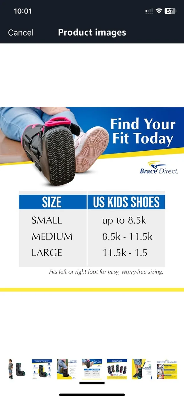 Large Children Pediatric Walker Fracture Boot shoe size 11.5-1.5 image indicator(6)