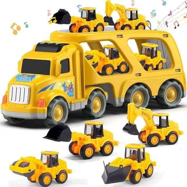Construction Truck Toys for Boys Girls，Carrier Transport Trucks