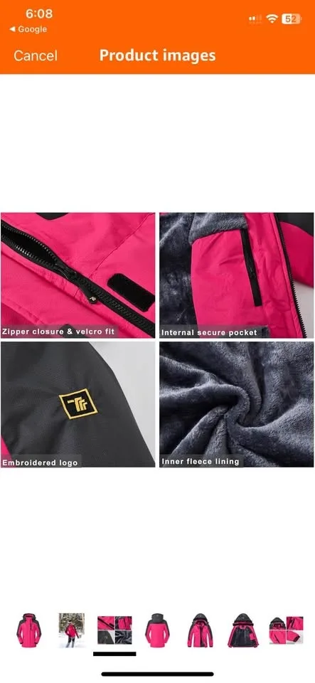 Women's Winter Ski Snow Jacket Waterproof Windproof Fleece image indicator(6)