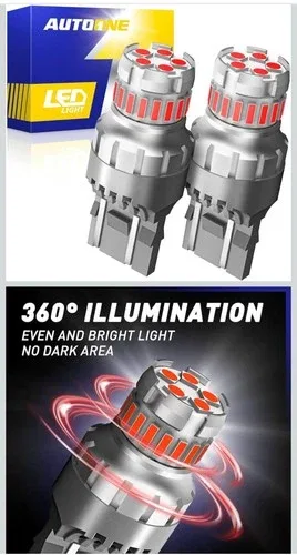 AUTOONE 7440 7443 LED Strobe Brake Light Bulbs