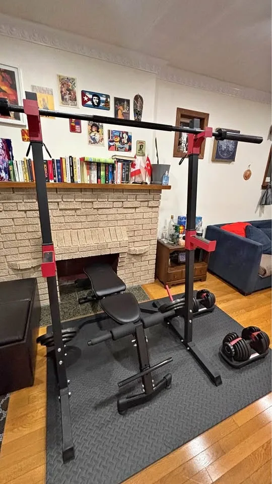 Full Gym Bundle – Bench, Squat Rack, Dumbbells, Bar + Plates