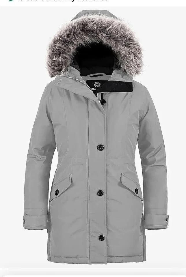 New Small Women's Winter Jacket Long Puffer Hooded Parka
