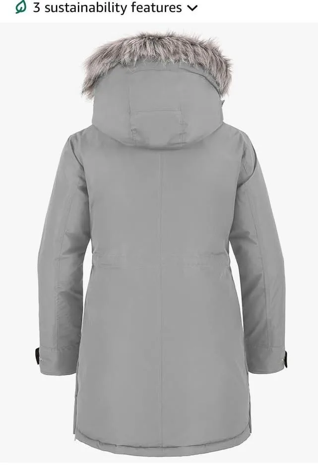 New Small Women's Winter Jacket Long Puffer Hooded Parka image indicator(2)