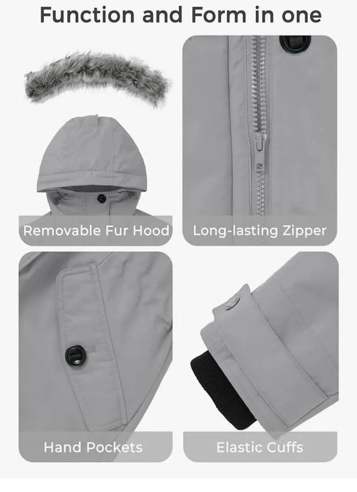 New Small Women's Winter Jacket Long Puffer Hooded Parka image indicator(5)