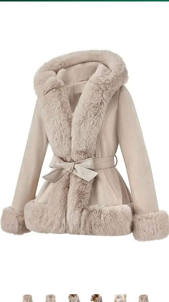 New Large Women's Trench Coat Faux Suede Jacket