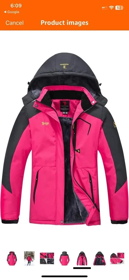 Women's Winter Ski Snow Jacket Waterproof Windproof Fleece image indicator(2)