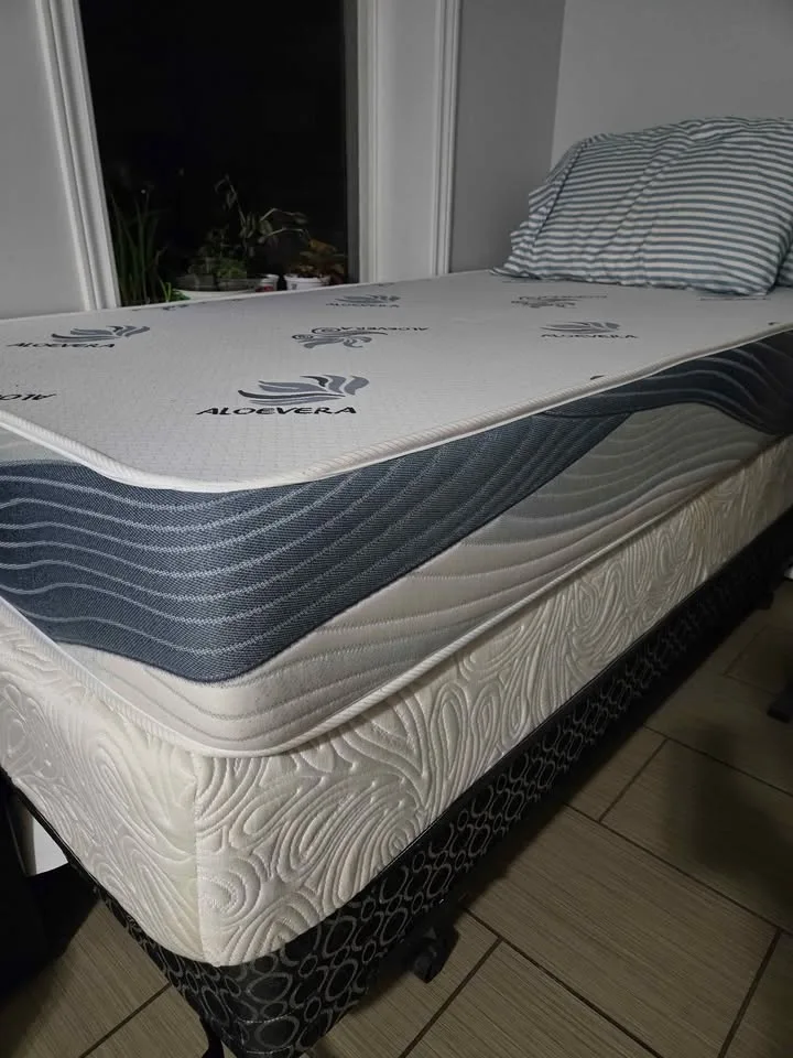 2 single mattress, 1 single bed frame, 1 single spring box image indicator(3)