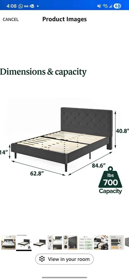 Zinus queen bed frame