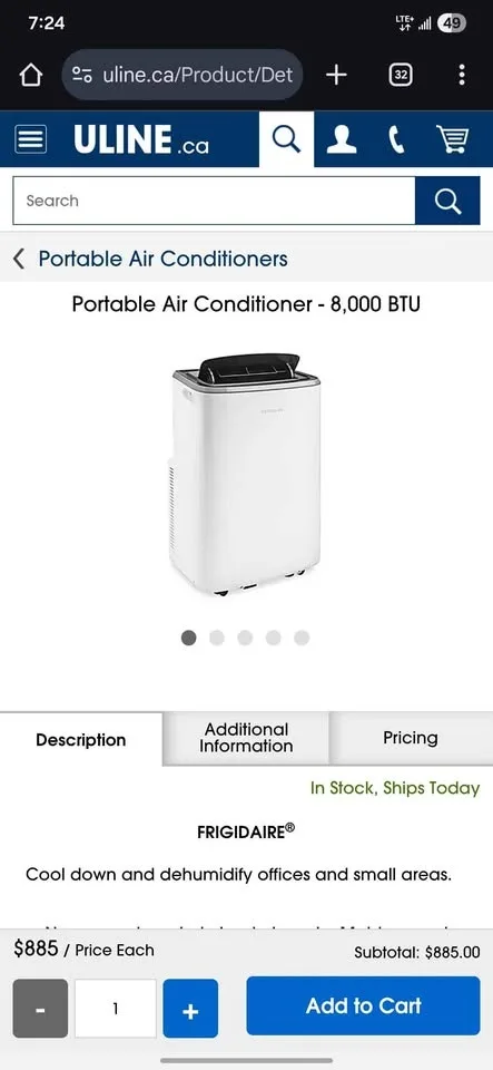 Frigidaire 12000/8000 BTU AC image indicator(5)