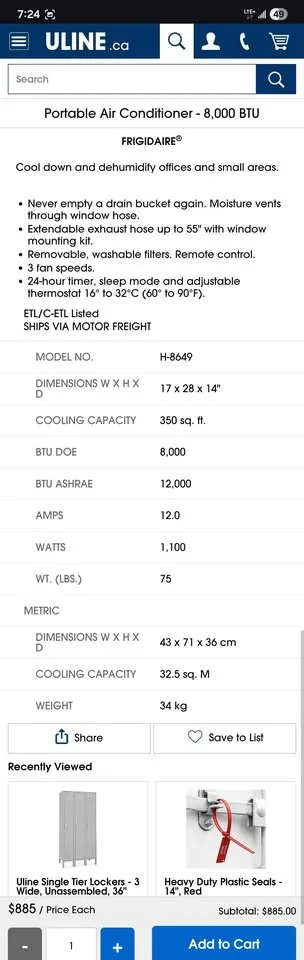 Frigidaire 12000/8000 BTU AC image indicator(6)