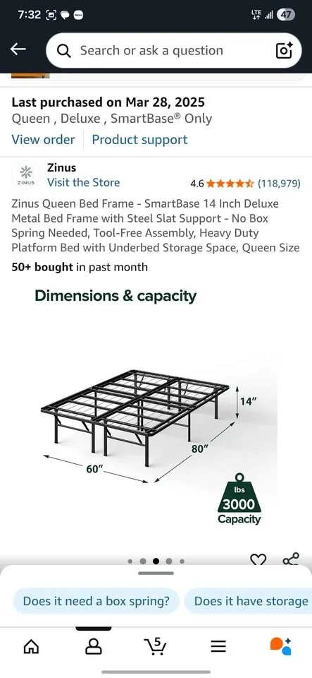 Zinus Queen bed frame image indicator(3)
