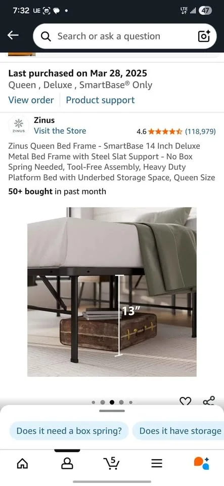 Zinus Queen bed frame image indicator(5)