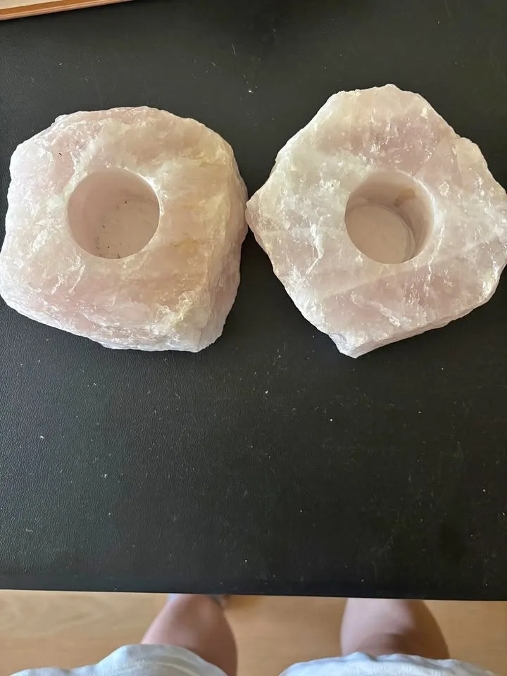 Rose Quartz Candle Holders