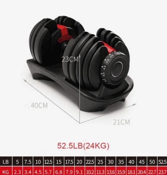 5-52.5 lb Adjustable Dumbbell Set w/ Hand Grip, New - photo 5