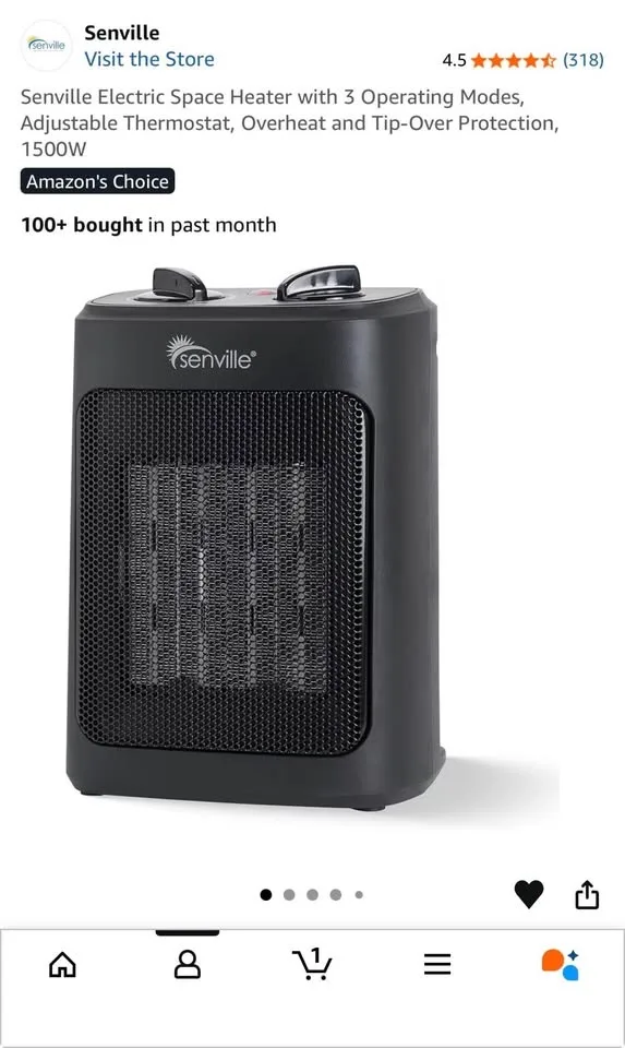 Electric Space Heater 1500W image indicator(3)