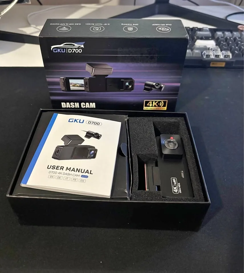 GKU 4K Dash Cam Front and Rear Camera