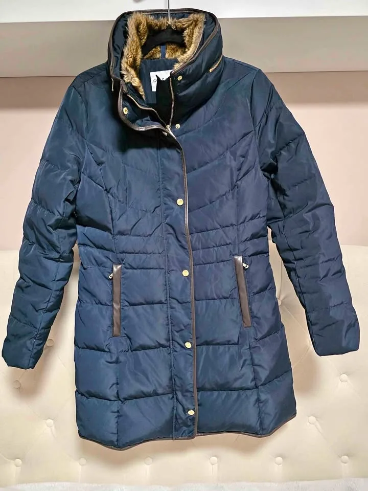 Cole Haan Sz S Down Fill Puff Winter Jacket Blue
