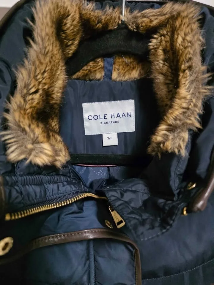 Cole Haan Sz S Down Fill Puff Winter Jacket Blue image indicator(2)