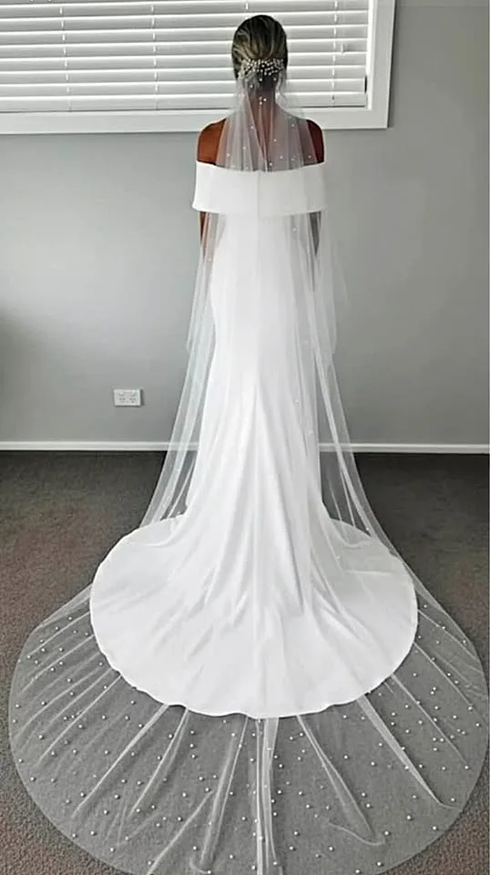 Pearl Soft White cathedral Veil