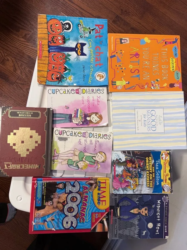 Children's Books Lot: Pat le Chat, Minecraft, Cupcake Diaries