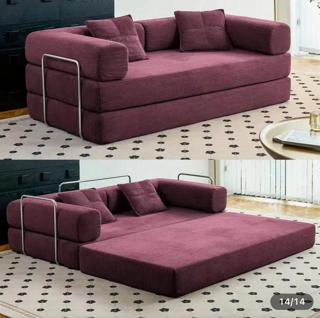 (New) burgundy sofa bed
