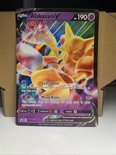 Pokemon Alakazam V JUMBO SWSH083 HOLO RARE JUMBO CARD
