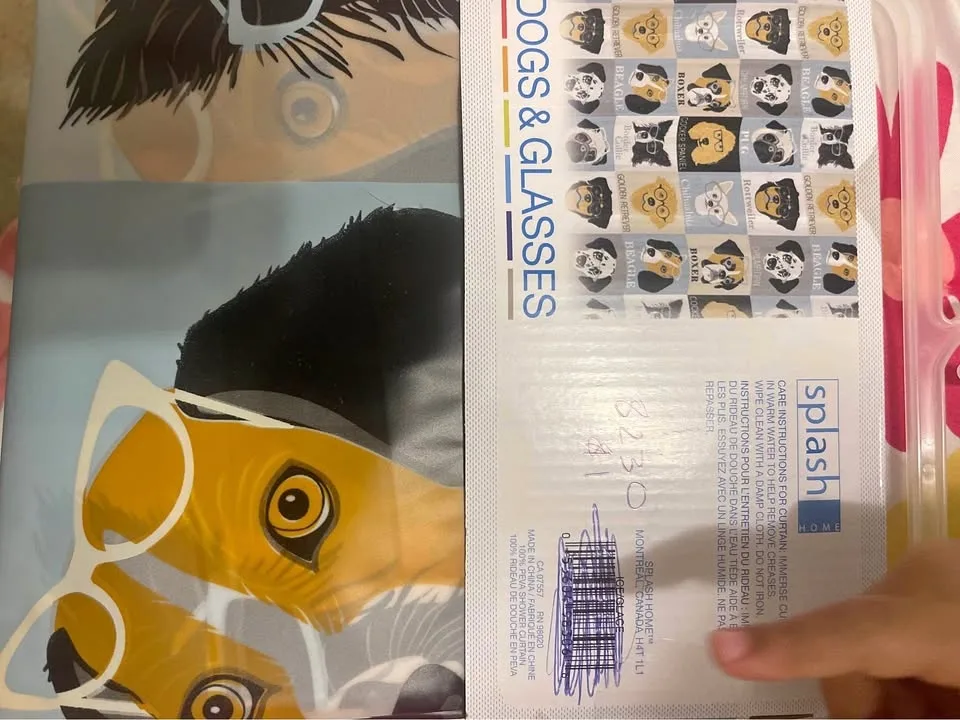 Shower curtain for dog lovers