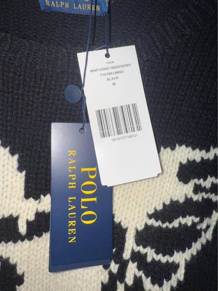 New Medium Polo Ralph Laure. Men's Eagle Wool-Cashmere Sweater - photo 3