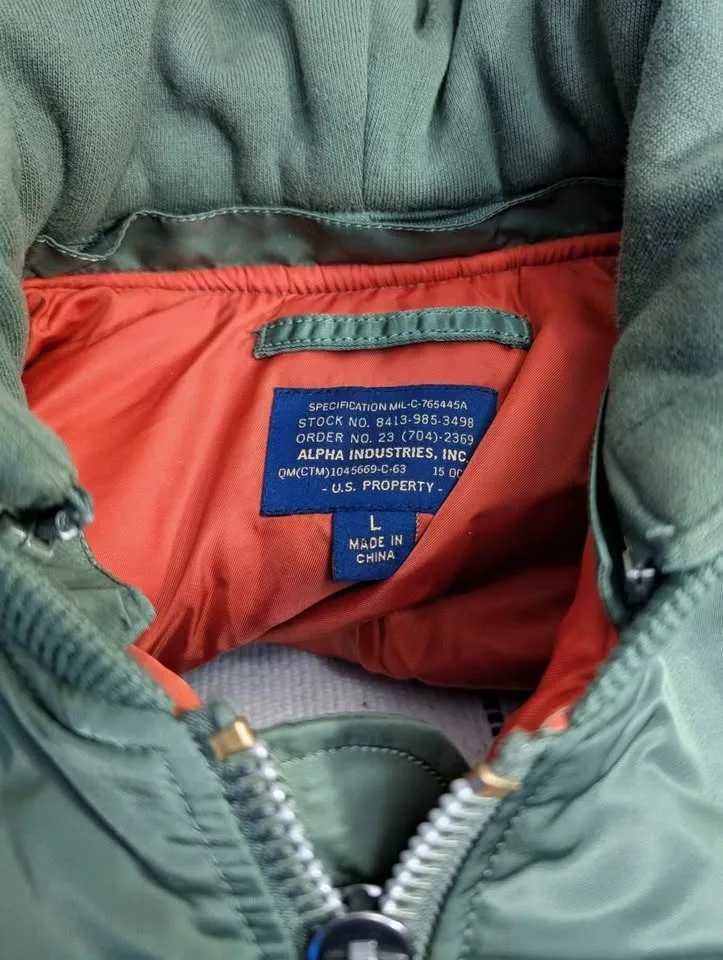 Alpha Industries Green Jacket - kids large- ($75 in Dec) image indicator(2)