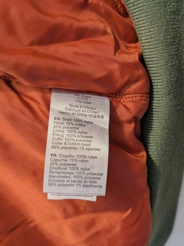 Alpha Industries Green Jacket - kids large- ($75 in Dec) image indicator(9)