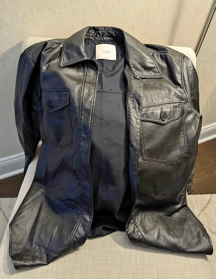 Wilfred Black Faux Leather Jacket (Dec only $20 down from $40)