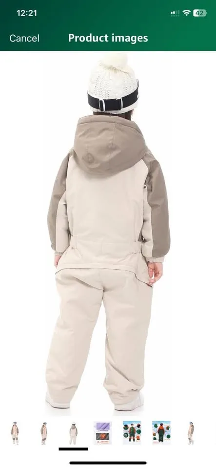 Youth Size 14-16 Snowboard, Snowsuit, Ski Suit, Outmeal 160 image indicator(3)