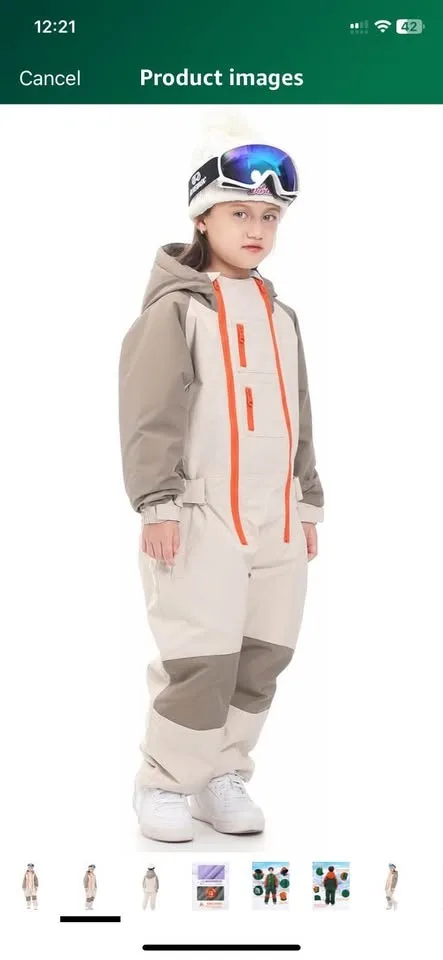 Youth Size 14-16 Snowboard, Snowsuit, Ski Suit, Outmeal 160 image indicator(6)