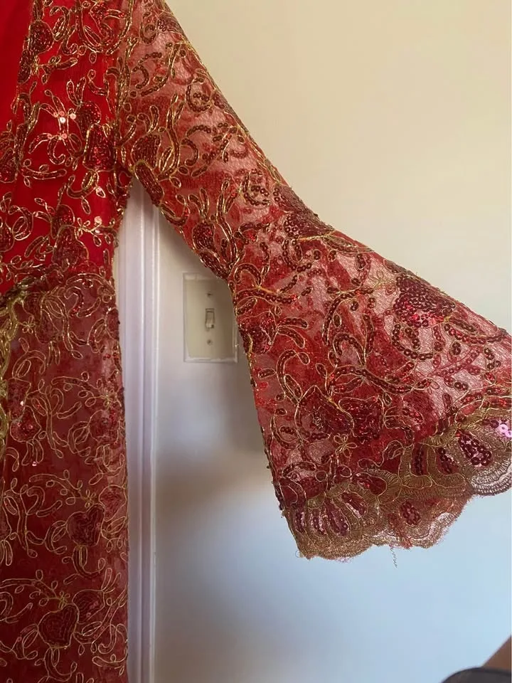 Traditional Henna Night Cafton - Bindalli dress /Motif Kaftan image indicator(4)